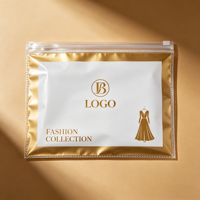 Sac coulissant métallique doré personnalisé pour l'emballage de vêtements, sacs d'emballage professionnels pour vêtements de luxe, collection de marque