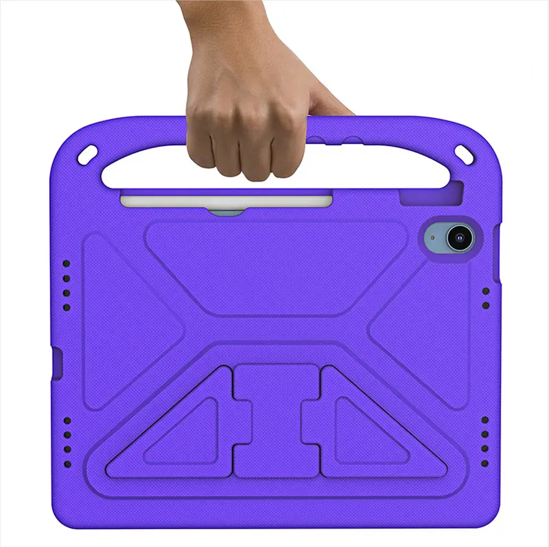 Darbeye EVA köpük Tablet iPad kılıfı 10th nesil 10.9 inç 2022 sağlam tampon kolu Kickstand kapak çocuklar için