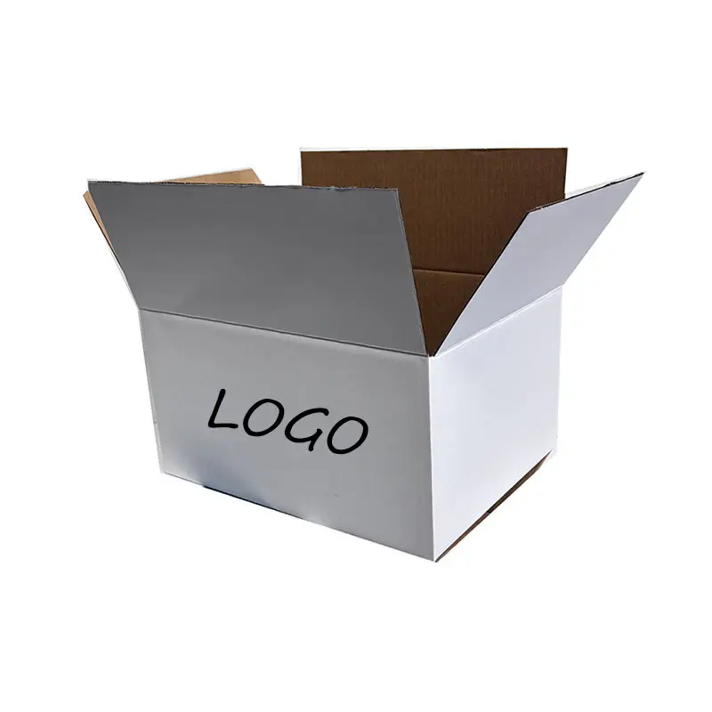 Caja de cartón ranurada regular blanca de almacenamiento de paquete de papel plegable personalizado de lujo de buena calidad para embalaje de ropa
