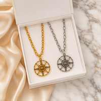 Meilleure Vente 2026 : Collier Tendance, Collier Pendentif Œil, Accessoire Étanche, Collier en Acier Inoxydable Plaqué Or