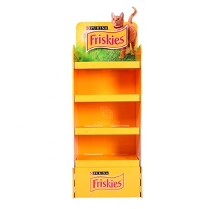 Espositore da Terra Moderno Personalizzato in Cartone Ondulato Ecologico con Rivestimento UV per Ciotole e Collari per Animali Domestici, Uso in Negozi al Dettaglio - Product Image 3