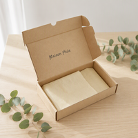 Boîte d'expédition pliante en carton kraft ondulé recyclé brun, impression personnalisée avec logo, pour emballage de vêtements, cosmétiques et cadeaux