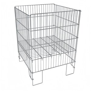 Cage de stockage pliable en treillis métallique galvanisé en acier, capacité 50 kg, robuste pour le transport de marchandises et de bouteilles - Product Image 1