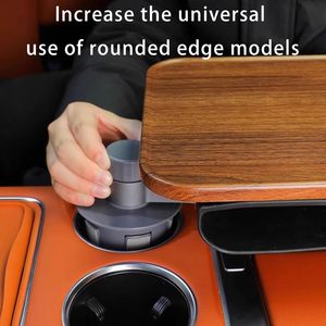 360&deg; Rotating Wood Panel Car Mount Floating Heightened Small Tea Office Square <strong>Table</strong> Vehicle Interior Parts Tabletop Accessories - Product Image 3
