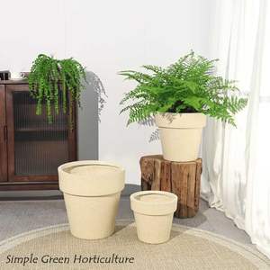 Maceta Extra Grande <span class=keywords><strong>de</strong></span> Cemento y Arcilla <span class=keywords><strong>de</strong></span> Magnesio, Estilo Nórdico, para Plantas Verdes <span class=keywords><strong>de</strong></span> Interior/Exterior - Product Image 3