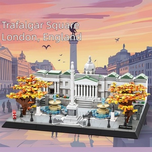 Bloques de Construcción de ABS con Temática del Plaza <span class=keywords><strong>Trafalgar</strong></span> de Londres, Inglaterra, Modelo Arquitectónico Creativo a Escala 1:1, Juguete DIY Divertido, Venta al Por Mayor OEM - Product Image 1
