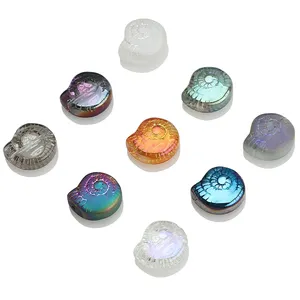 Zhubi 11X12MM Volute Shape Glass Beads Multi Color Swirl Shape Crystal Loose Beads for Jewelry Making DIY Charms Bracelets
