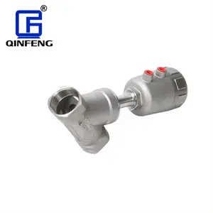 औद्योगिक के लिए QINFENG SS304/316L स्टेनलेस स्टील एयर बी टाइप थ्रेड सेनेटरी न्यूमेटिक कंट्रोल एंगल वाल्व