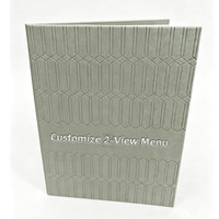 Porte-menu en cuir PU avec pochettes transparentes A4 A5 8,5x11, couverture aspect cuir vintage avec logo personnalisé en relief pour restaurant, bar, liste des boissons