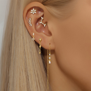 ต่างหูเงินแท้ 925 รูปทรงกลมประดับพู่ห้อยเกล็ดหิมะสุดฮิต - Product Image 3