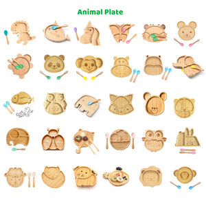 Assiettes à dîner personnalisées avec logo, forme de renard, mouton, <span class=keywords><strong>lapin</strong></span>, éléphant, singe, lion, koala, <span class=keywords><strong>assiette</strong></span> pour bébé en bambou, <span class=keywords><strong>assiette</strong></span> pour enfants - Product Image 5
