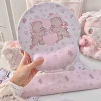 Tapis de souris en gel rose personnalisé avec repose-poignet souple pour filles, idéal pour le gaming, l'ordinateur, le bureau à domicile, et tapis de clavier en caoutchouc silicone