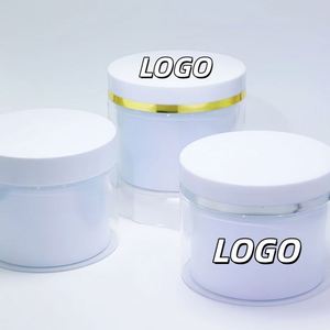 100g 200g 300g Double Wall Cosmetic <b>Storage</b> <b>Container</b> Plastic Skincare Makeup Eye Cream Jar with Gold Silver Cap - Product Image 1