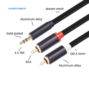 สายสัญญาณเสียง1ม. <span class=keywords><strong>2</strong></span>ม. 3ม. ชุบทองทั้งตัวผู้3.5เป็น<span class=keywords><strong>2</strong></span> <span class=keywords><strong>RCA</strong></span> ตัวผู้เชื่อมต่อโทรศัพท์มือถือคอมพิวเตอร์เครื่องขยายเสียงซับวูฟเฟอร์ - Product Image 5
