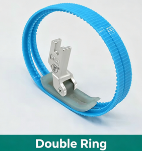 Pied presseur à rouleau denté double face bleu avec poulie et anneau, adapté pour la couture de doudounes, accessoire pour machine à coudre - Product Image 5