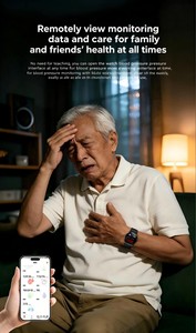 นาฬิกาอัจฉริยะวัดความดันโลหิต Pro Pump รุ่นปี 2026 สำหรับผู้สูงอายุ พร้อมระบบแจ้งเตือนเมื่อล้ม ระบบติดตามสุขภาพ AI 24 ชั่วโมง ความแม่นยำสูง หน้าจอ AMOLED กันน้ำ 5 ATM รองรับ OEM - Product Image 4