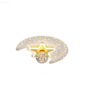 Lámpara de Techo Creativa Moderna Minimalista con Forma de Estrella y Luna, Base de Hierro, Clasificación IP44, LED Cálido, Diseño Romántico de Princesa para Dormitorio - Product Image 1