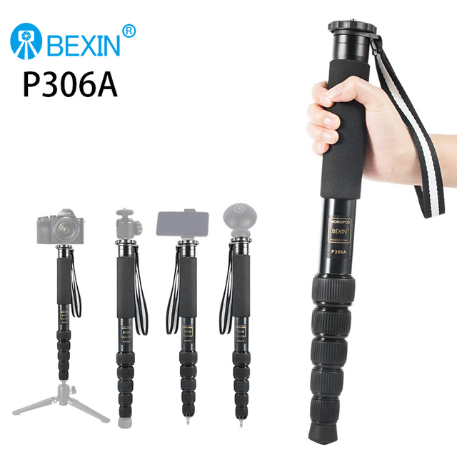 BEXIN P306A Aluminum Alloy Portable Lightweight Camera Monopod with a Removable Foot Pad for Digital Camera