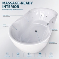 Grandes baignoires de massage en acrylique autoportantes au design moderne Baignoires à remous ovales en ABS pour grands hôtels Salles de douche
