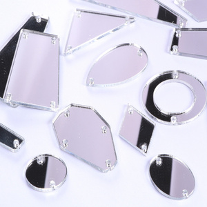 Oleeya Mix Maat Acryl Spiegel Strass Steentjes Aan te Naaiën DIY Knutselwerk Platte Achterkant Aan te Naaien Steentjes voor Kleding Jurk Decoraties - Product Image 2