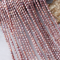 Perles de riz en spirale de couleur naturelle irrégulière de 2,5-3 mm, perles d'eau douce naturelles sans noyau, brin DIY, environ 34 cm avec 80 perles
