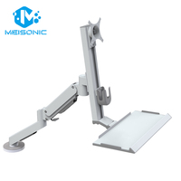 Meisonic M9-WA02-Z-ZY-PLUS Dudukan Monitor Industri Lengan Pegas Gas Aluminium Kemiringan 90 Derajat Baru Kapasitas Beban 10kg