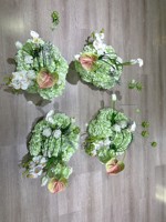 QINGDAO GOLDEN HANDICRAFT Centre de table personnalisé en hydrangea vert, centre de table artificiel à toucher réel, petite composition florale