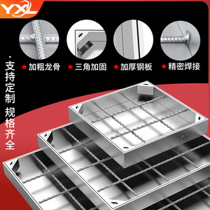 Customized 304 Stainless Steel Square Manhole Cover 8000 Load Capacity Rainwater Well Cover For Municipal Power Supply - Product Image 5