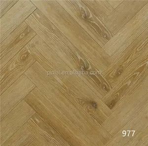 Tulang Ikan Herringbone 12Mm AC4 HDF Lantai Laminasi Parket