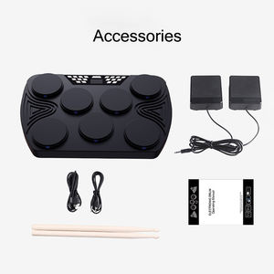 Venta al por mayor/OEM/precio de fábrica tamaño compacto USB plegable silicona Drum Pad Digital Electronic Drum Kit 7-Pad con baquetas pedales juego de batería electrónica - Product Image 2