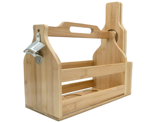 Porte-bouteille de bière en bois de luxe en gros Porte-vin en bois avec ouvre-bouteille en métal pour tête d'aiguillat <span class=keywords><strong>Dobler</strong></span> Drewrys - Product Image 2