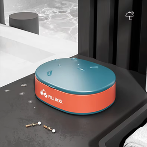 Scatola di plastica portatile per medicinali in Silicone rettangolare a forma rotonda con Design classico per il distributore di gioielli in metallo - Product Image 5