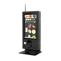 Borne de commande automatique sur pied avec écran LCD, reconnaissance faciale, stockage 128 Go, fonctions multiples, paiement par lecture de code QR