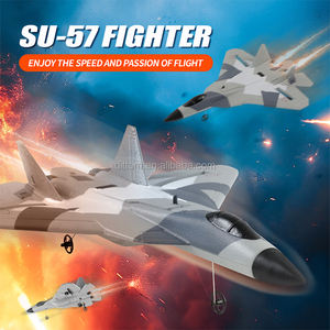 2CH ของเล่น <span class=keywords><strong>SU57</strong></span> 2.4G <span class=keywords><strong>RC</strong></span> Fighter GLIDER EPP กันน้ำลายพลางเครื่องบินรบแบบ FX657 - Product Image 2