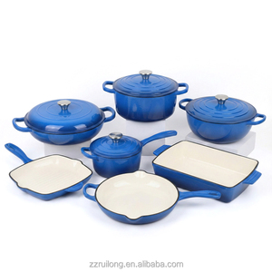 Juego de Utensilios de Cocina Clásico de Hierro Fundido Antiadherente con Revestimiento de Esmalte Incluye Olla para Sopa - Product Image 2