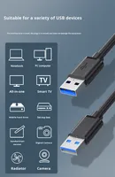Câble de données USB 3.0 A mâle-mâle en cuivre avec gaine en nylon et blindage tressé, charge rapide 5A pour téléviseurs et appareils Android