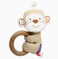 Dog Toy Pine Wood Squeaky Toy Cotton Canvas Doll, Boredom Relief Pet Chew Toy
