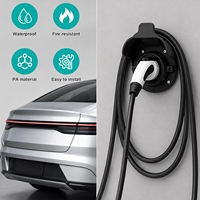 Support mural pour chargeur de véhicule électrique de type 2 avec gestion des câbles, inclut des vis pour installation intérieure et extérieure