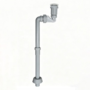 Kit de vidange en céramique à <span class=keywords><strong>siphon</strong></span> visible, avec bouchon escamotable et tuyau flexible G1 1/4" pour lavabo de salle de bain et hôtel - Product Image 1