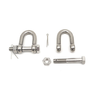 Grillete de Acero Inoxidable Tipo D de 8 mm Pulido con Pasador de Seguridad para Uso Marino - Product Image 1