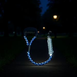 Guinzaglio Luminoso per Cani Angelpet con Impugnatura a Molla 1,0 cm x 60 cm, Luminoso di Notte per Animali Domestici - Product Image 2