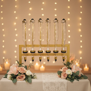 Nuovo Espositore <span class=keywords><strong>da</strong></span> Tavolo Dorato per Oli Essenziali e Profumi, Dispenser per 6 Bottiglie <span class=keywords><strong>da</strong></span> 375ml per Decorazioni Matrimoniali - Product Image 1