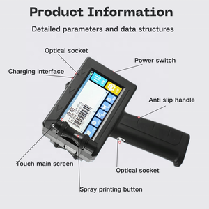 Impresora de inyección de tinta portátil de 8,4 V con pistola de inyección, resolución de 600 ppp para logotipo, número de lote, código de barras e impresión de fecha Exp en tubos - Product Image 3