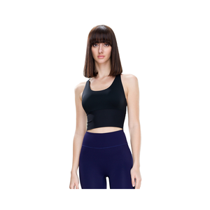 Sujetador deportivo de talla grande de alto soporte ecológico entrecruzado en la <span class=keywords><strong>espalda</strong></span> con logotipo frontal, estiramiento de cuatro vías, tela transpirable de secado rápido para <span class=keywords><strong>Yoga</strong></span> - Product Image 4