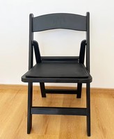 Nouvelle chaise pliante empilable en résine noire moderne, rembourrée, pour événements et mariages, avec chaises de jardin confortables Bjflamingo Wimbledon