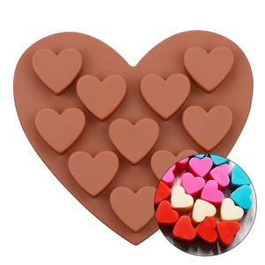 Molde de Silicona con 10 Cavidades en Forma de Corazón, Grado Alimenticio, Antiadherente, Multiusos para Fudge, Chocolate, Helado, Pudín, Decoración de Pasteles, Jabón - Product Image 3