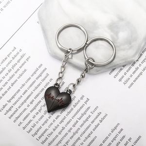 Colgante Creativo para Mochila con Diseño de Latido de Corazón, Regalo, Venta al por Mayor, Electrocardiograma, Llavero Magnético de Metal para Parejas - Product Image 2