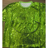 Paillettes brodées Grinch Pull Paillettes vertes Sweat-shirt en jersey de Noël Grinch Sweat-shirt à paillettes graphiques