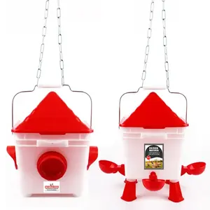 Chicken Water Feeder with Drink Cups and Nipples - Automatic Chicken Waterer No Waste - Poultry Waterer with 2 Gallon