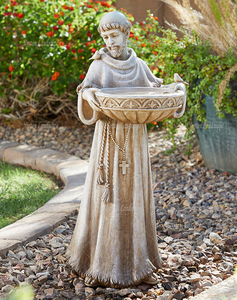 Mármol blanco Tamaño real religioso San Francisco alimentador de animales Estatua Jardín Decoración San Francisco de Asís Escultura para la venta - Product Image 4